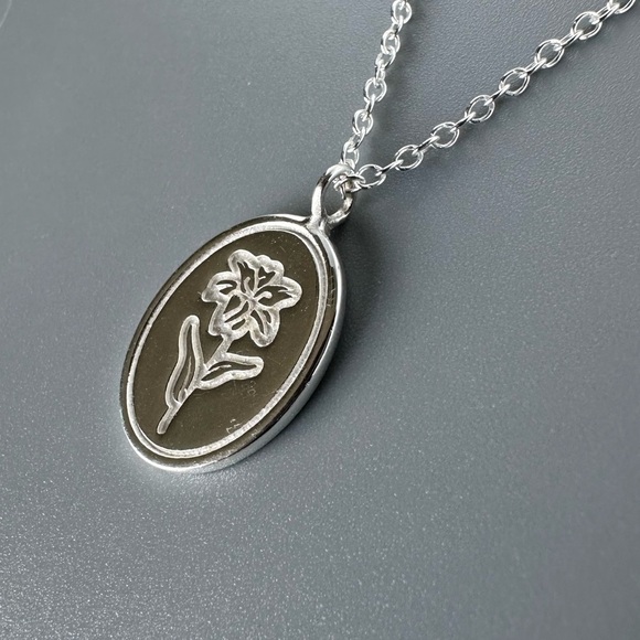 Sterling Silver Flower Necklace - Picture 2 of 8
